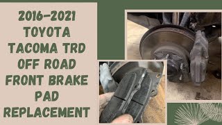 20162022 Toyota Tacoma front disc brake pad replacement guide