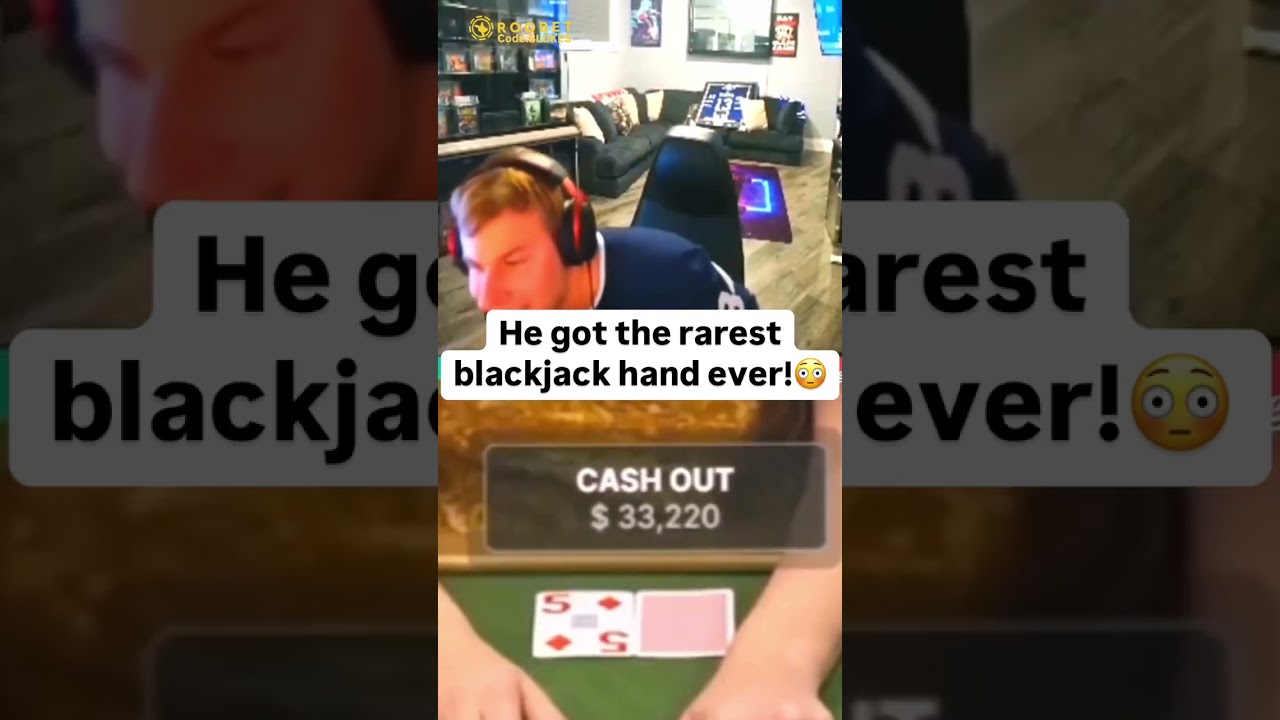 He got rarest blackjack hand ever ! 