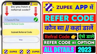 zupee referral code || zupee referral code 2023 || zupee app refer code || refferal code zupee