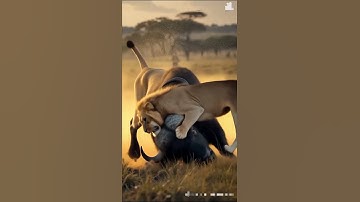 Buffalo and Lion are both fighting each other #python #snakevideo #youtubshurt #varalvideo #animals