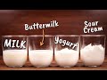 Milk buttermilk yogurt  sour cream compared i principles of baking