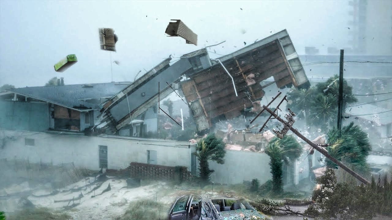 Eunice storm causes many damage in Europe - YouTube