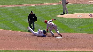 CIN@NYM: Pena catches Lagares stealing second