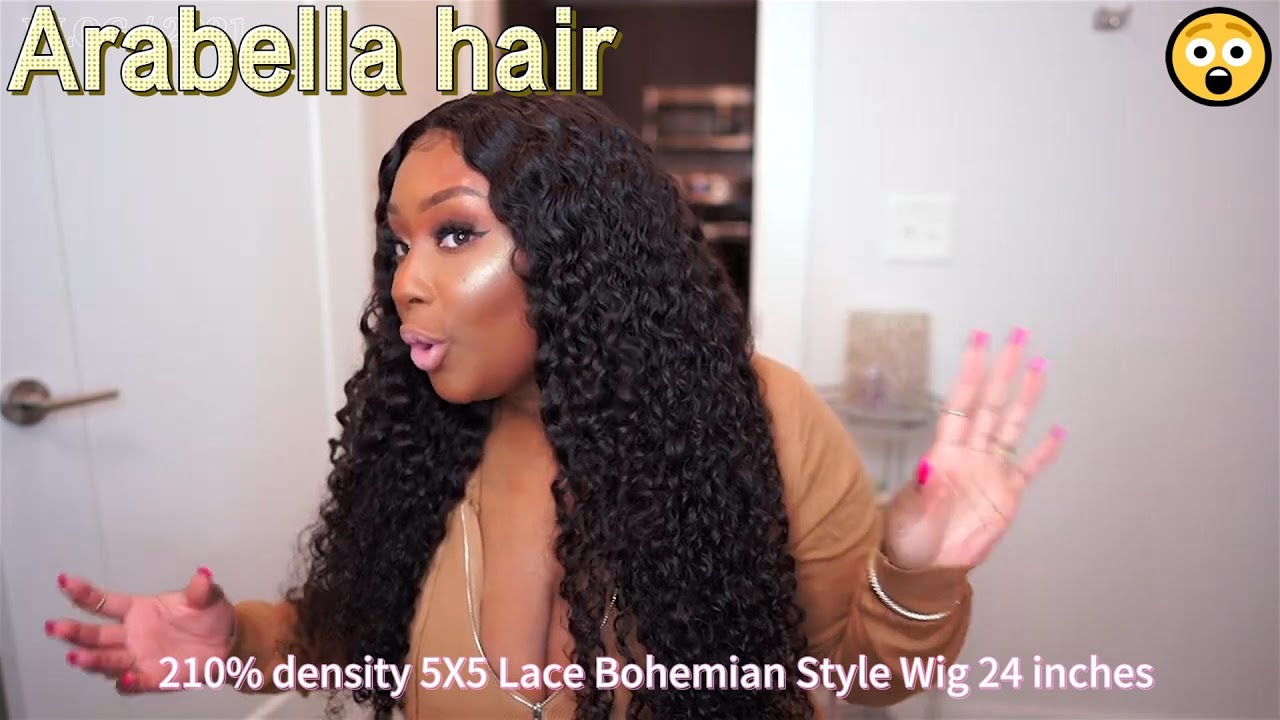 5x5 Lace Curly Bohemian Style Natural black Hair👏 | 