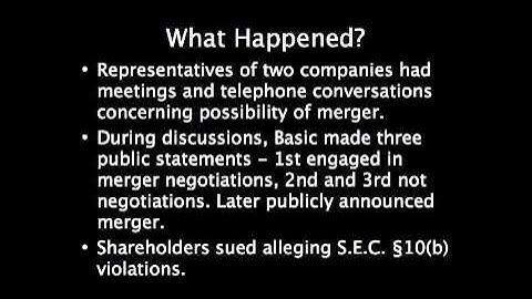 Basic v Levinson Case Summary