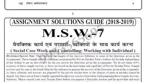 IGNOU MSW-7 solved assignment 2018-19