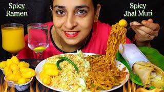 Eating Jhal Muri with Ramen🍜And Egg Roll🌯Fruity And Chips🍟 | Eating Challenge | ASMR | Mukbang | Eat