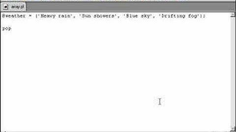 Perl Tutorials -Part 22 - Taking elements out of arrays