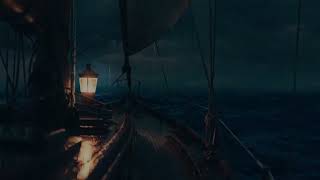 Soft Lights on a Small Boat | Heavy Rain & Soothing Thunder for Stress Relief screenshot 5