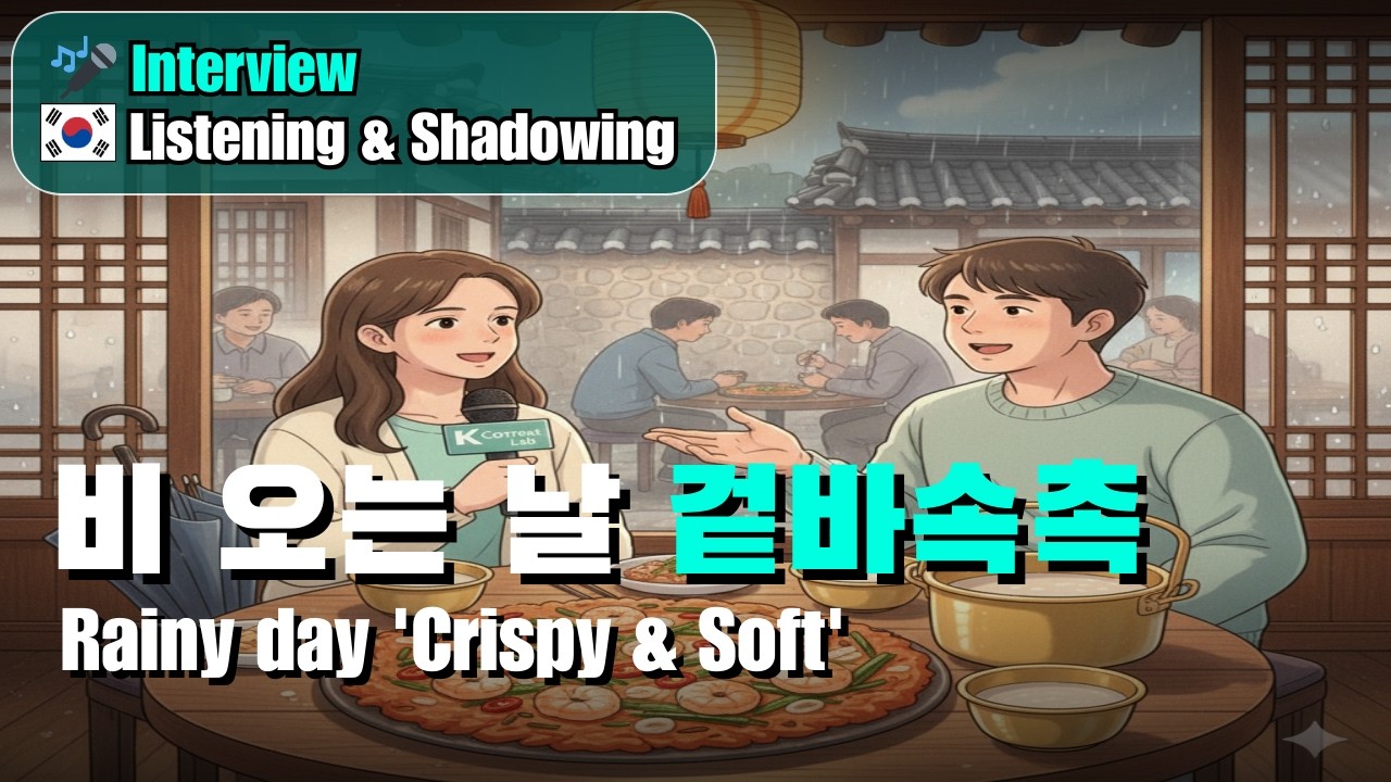 (🎤 Beginner) Korean Listening & Shadowing | Rainy Day Pajeon?