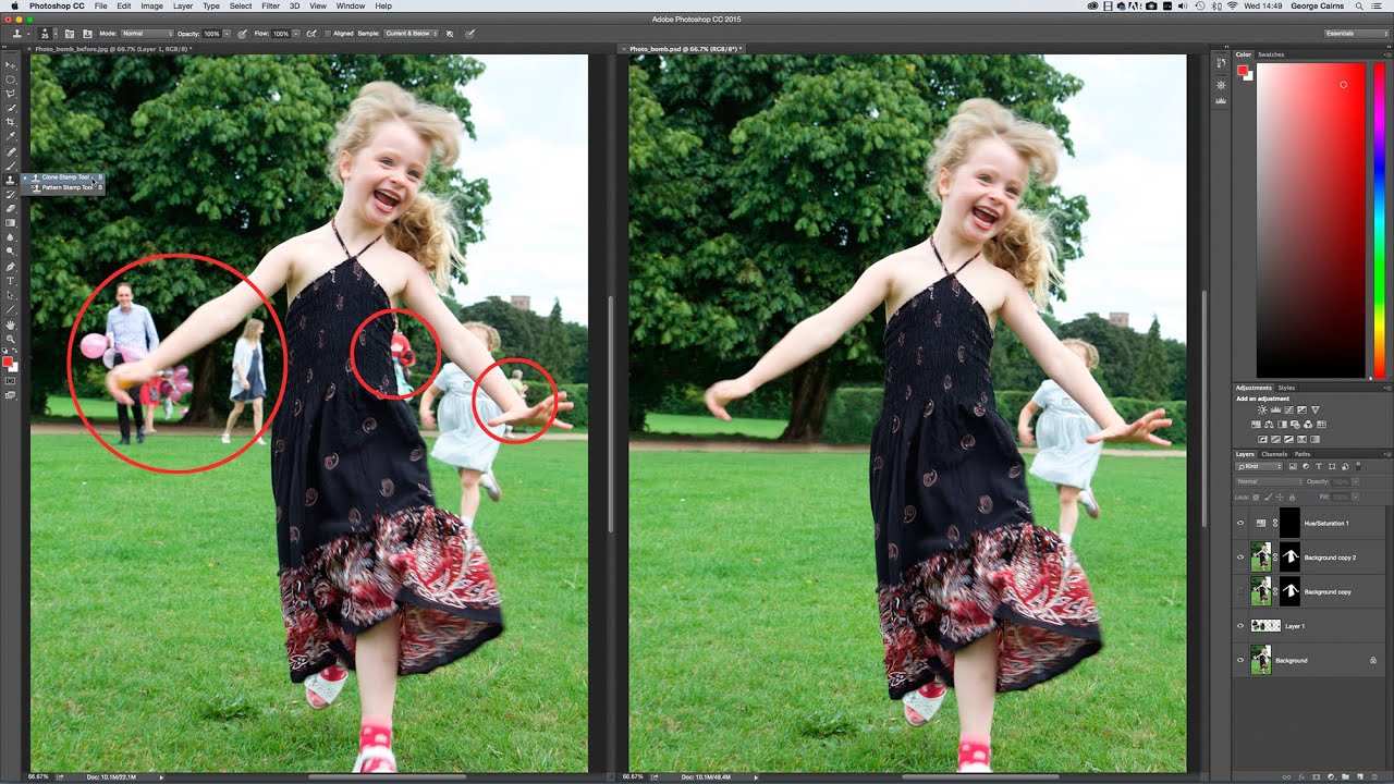 How to remove unwanted people in Photoshop CC
