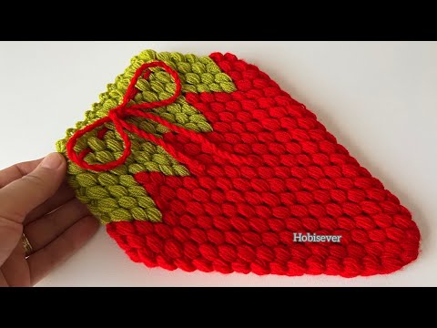 AMAZING👌 Easy Crochet Strawberry Puff Stitch Pattern 🍓🍓 / Crochet ideas for beginners