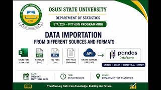 STA 220 - DAY 1 - DATA IMPORTATION FROM DIFFERENT SOURCES AND FORMATS