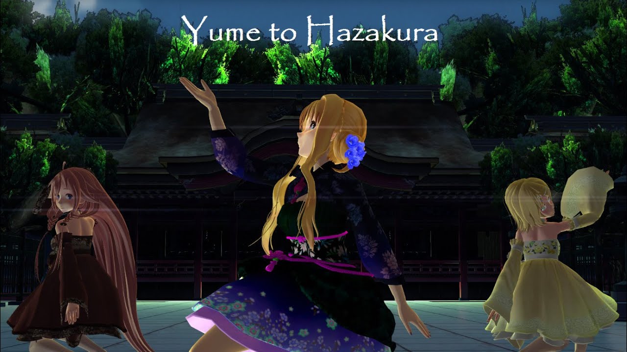 【MMD】Yume to Hazakura / 夢と葉桜【TDA Hanbok IA, SeeU and Rin】