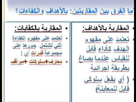 الفرق بين المقاربة بالكفاءات والاهداف