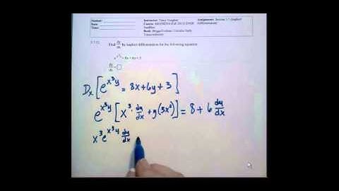 implicit differentiation example involving transcendental function