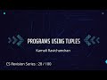 28. Tuple programs | Tuple functions methods in python | Class 11 computer science