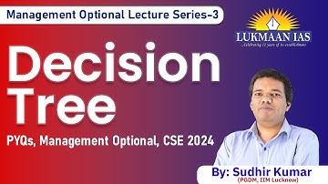 Decision tree | PYQs | Management Optional, CSE 2024 | By Sudhir Kumar | Lukmaan IAS