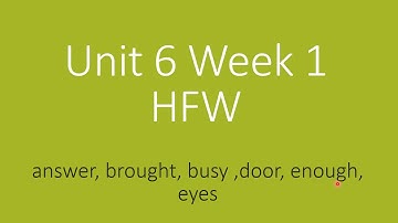 unit 6 week 1 hfw