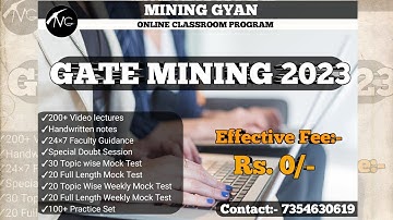 Online Course for GATE Mining 2023 @Rs 0/- Only