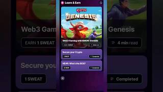 Web3 Gaming with KMON: Genesis. New lesson. Quiz Answers. Sweat Wallet. Learn and Earn   #sweat screenshot 4