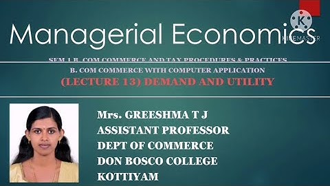 (LECTURE 13) MANAGERIAL ECONOMICS SEM 1 B.COM TAXATION