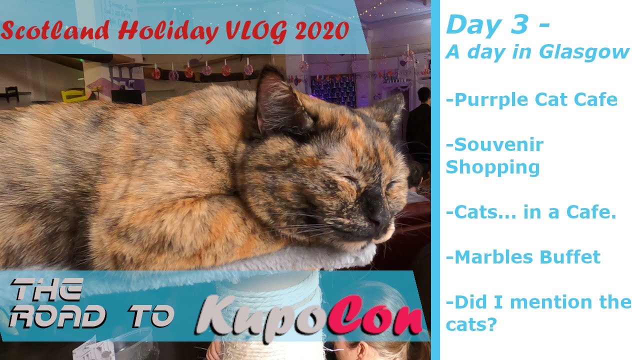 My Scotland Holiday VLOG: The road to Kupocon | Day 3: The one with the Purrple Cat Cafe (Glasgow)