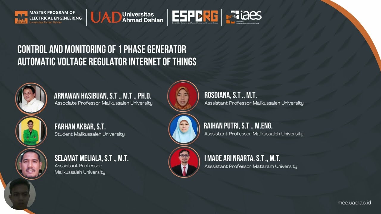 Control and Monitoring of 1 Phase Generator Automatic Voltage Regulator Internet of Things