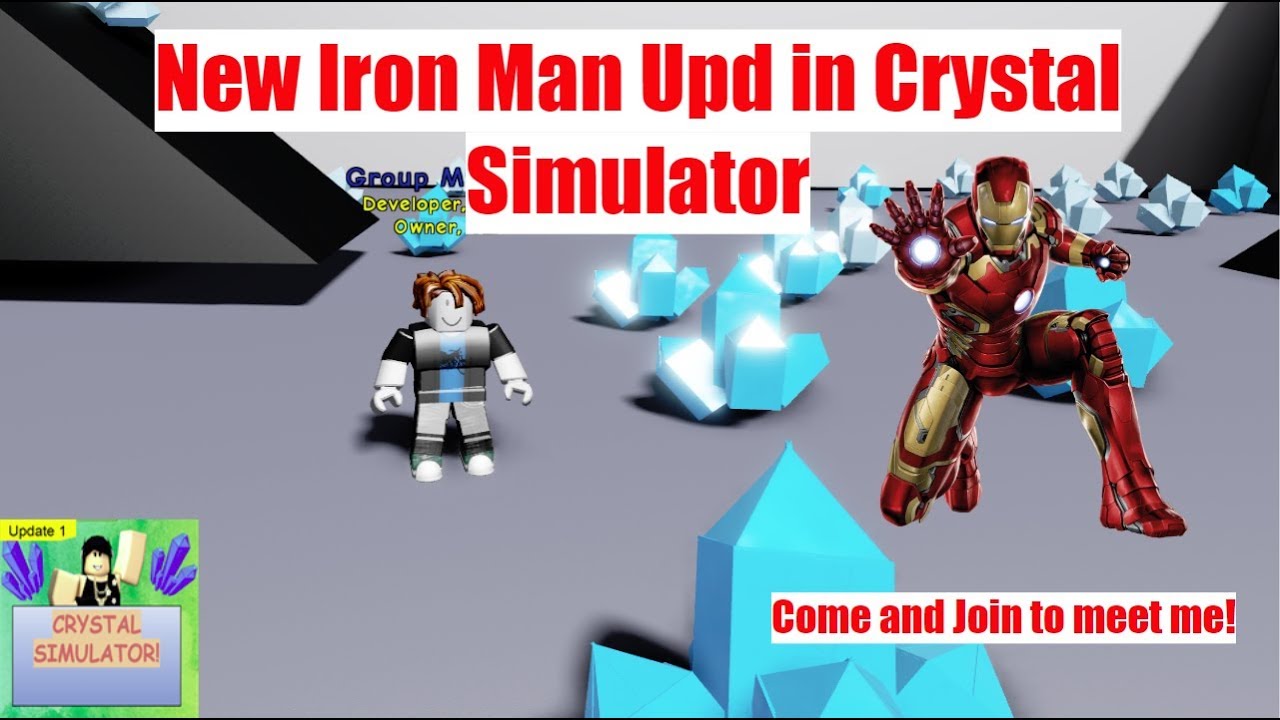 New Iron Man Update In Crystal Simulator Join To Meet Me - newiron man simulator roblox