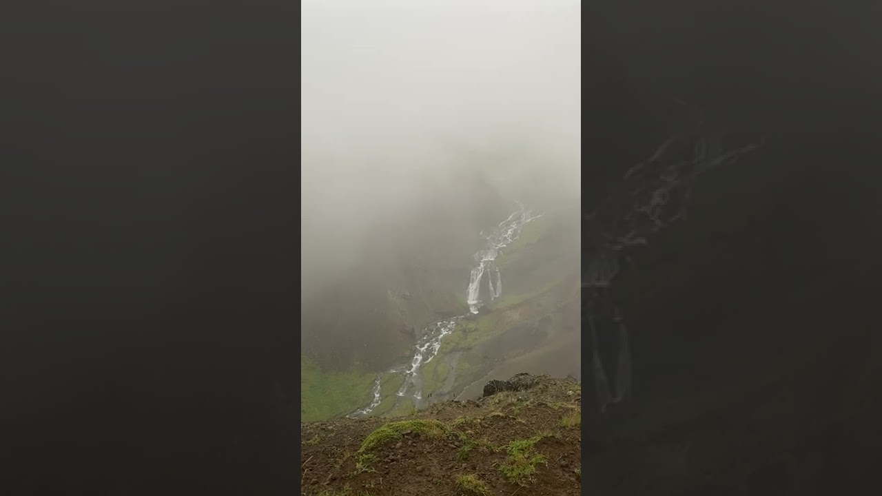 Windy Reykjadalur Valley Waterfall, Iceland — Djúpagilsfoss — video poster