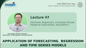 Lecture 47: Nonlinear Regression, Examples (Power, Negative Exponential, Asymptotic)