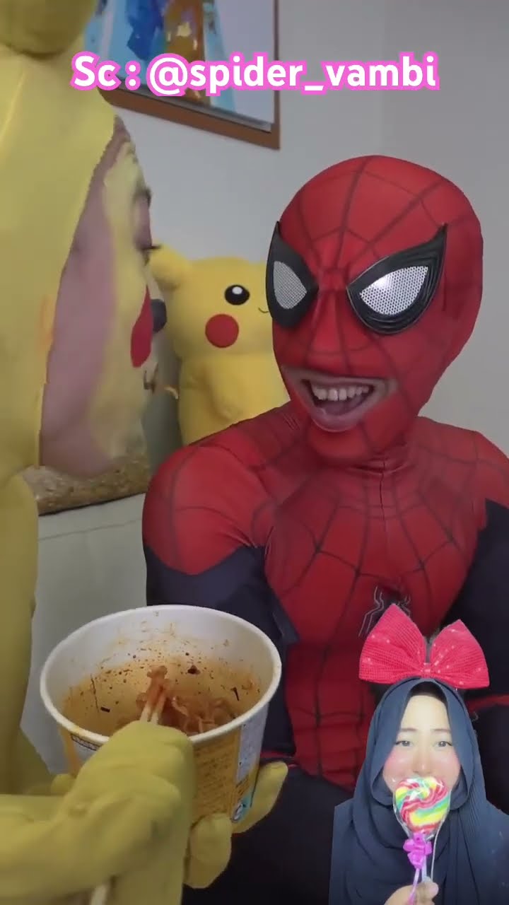 PIKA MINTA TOLONG GUNTINGIN MIE ⁉️tapi gunting nya bekas potong kuku? @spider_vambi #shorts #funny