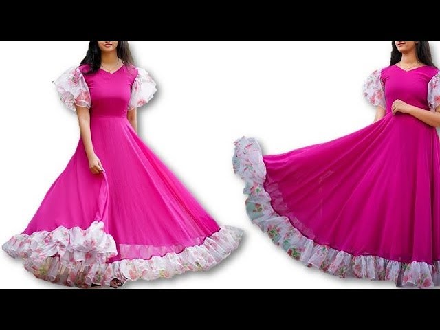 How to make an elegant flare dress.(Cutting and stitching) - YouTube