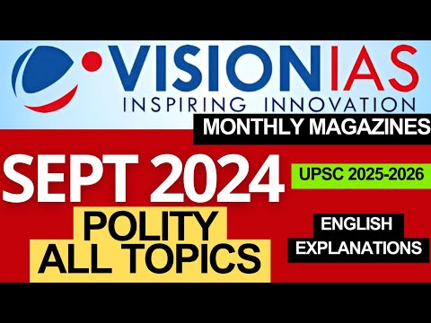 Sept 2024 Polity | Visionias Monthly Current Affairs | #upsc #upsc2025  #ias #currentaffairs