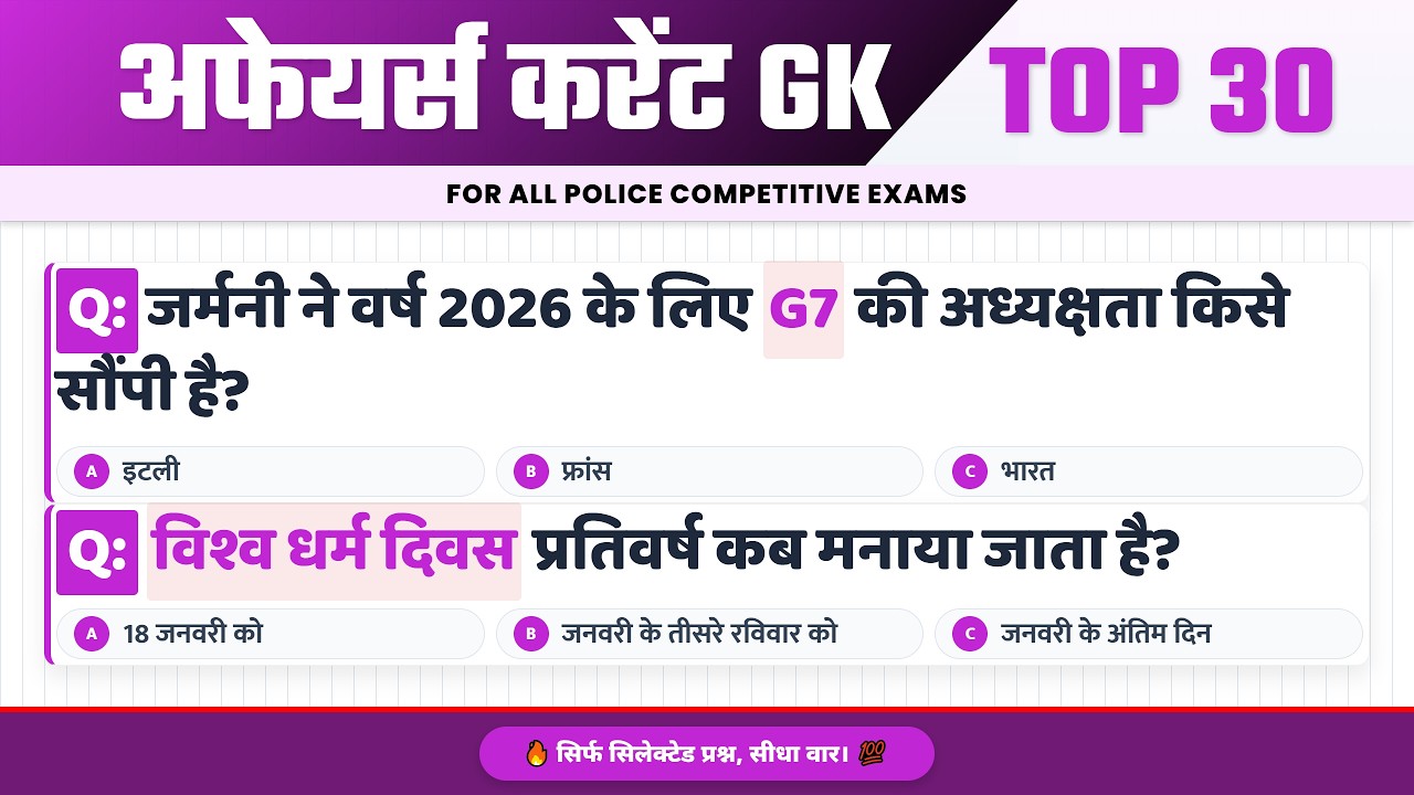 Current Affairs + GK/GS 2026: Paper में छपने वाले प्रश्न 🔥 | Live Mock Test for All Exams