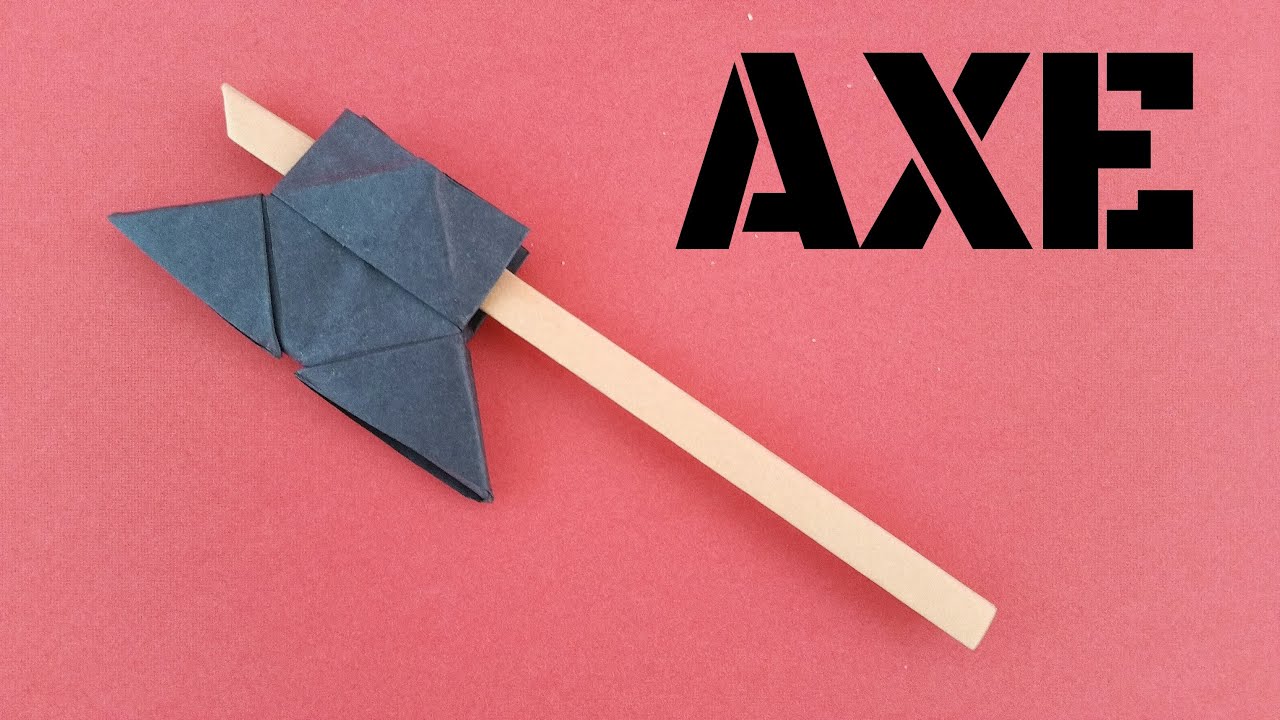 How to make a easy Paper "Axe" Weapon Origami tutorial. YouTube