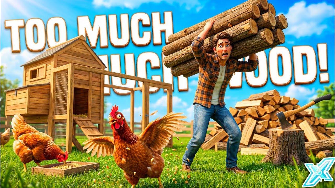 Ranch Simulator Ep 2 – Hen House Took TOO MUCH Wood! 😨 (Epic Struggle) WHY SO HARD?!