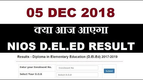 Will NIOS D.EL.ED 2nd Exam Result Come today | Online Partner