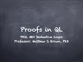 Proofs in Quantified Logic (QL)