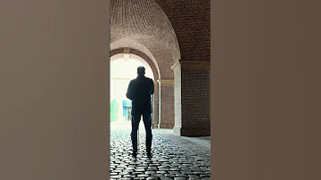 Walking through the old city gate of Grave