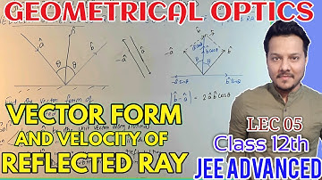 VECTOR FORM OF REFLECTED RAY | VELOCITY OF REFLECTED RAY #RAY_OPTICS | LEC 05 | 12TH | #NEET_JEE_ADV