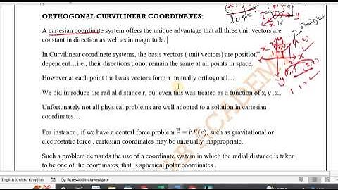 PGTRB PHYSICS  MP1 ORTHOGONAL CURVILINEAR COORDINATES