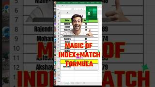 Magic of INDEX + MATCH Formula 🔥 Master Tips in 50s #viralvideo #tiktok #excel #excelinhindi #reels