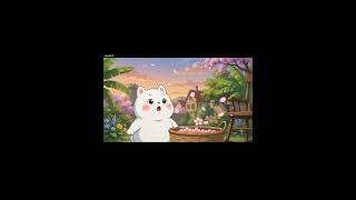 Catching Cherry Blossom Rain with Huhu! 🌸✨ #CozyVibe #AnimeShorts #Sunset #healing #cute