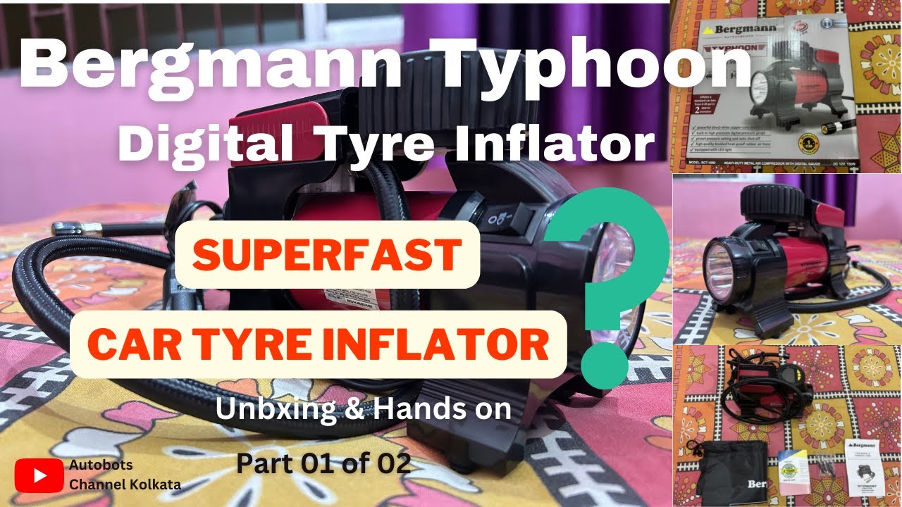 Bergmann Typhoon Tyre Inflator Fast Tyre Inflation with low noise Unboxing & Hands on Part 01 of 02