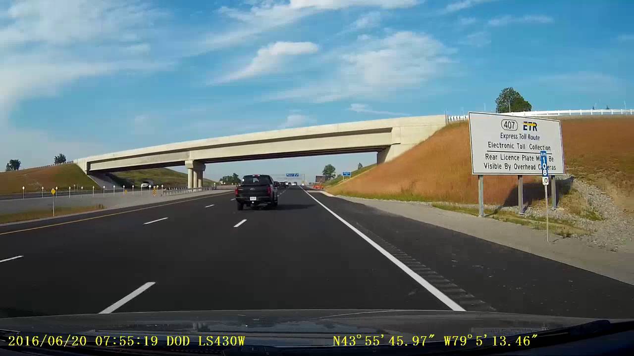 Dashcam view - HWY 407, Harmony Rd to Brock St. includes HWY 412