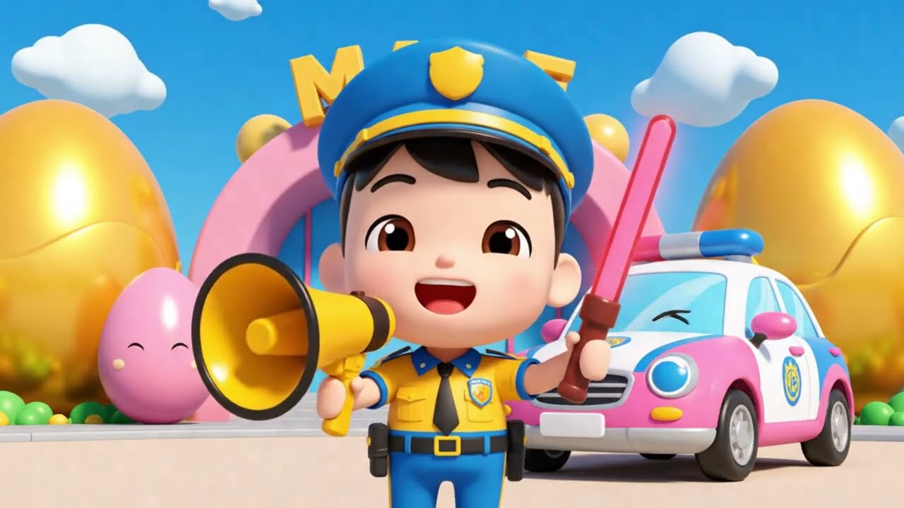 Police Car Song for Children | The Wheels on the Police Car