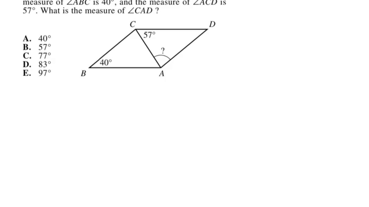 Geometry (Parallelogram) ACT Math Help - YouTube