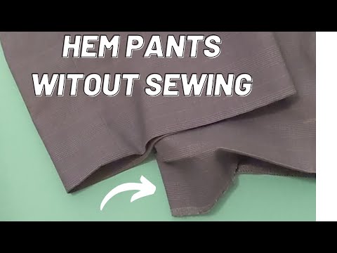 TUTORIAL: HEMMING PANTS WITH FABRIC TAPE // Easy, Time-Saving, No Sew  Technique for Hemming Pants 