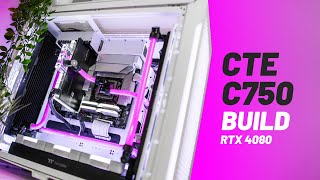 An EPIC WHITE Water Cooled PC Build in the Thermaltake CTE C750